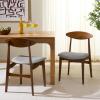 SAFAVIEH Furniture – Yamato Dining Chair Set of 2 – Brown Solid Wood & Grey Upholstered Cushion – Ideal for Dining Room, Kitchen, 18″ Seat Height (DCH3600A-SET2)(Brown/Grey)