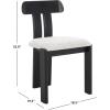 SAFAVIEH Home Collection – Cayde Mid-Century Modern Black Solid Wood Upholstered Dining Chair with Cream Boucle Seat (DCH8806E)(Black W/ White/Black)