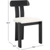 SAFAVIEH Home Collection – Cayde Mid-Century Modern Black Solid Wood Upholstered Dining Chair with Cream Boucle Seat (DCH8806E)(Cream/Black)