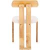 SAFAVIEH Home Collection – Cayde Mid-Century Modern Black Solid Wood Upholstered Dining Chair with Cream Boucle Seat (DCH8806E)(Cream/Light Blonde)