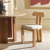 SAFAVIEH Home Collection – Cayde Mid-Century Modern Black Solid Wood Upholstered Dining Chair with Cream Boucle Seat (DCH8806E)(Cream/Light Blonde)