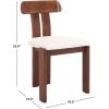SAFAVIEH Home Collection – Cayde Mid-Century Modern Black Solid Wood Upholstered Dining Chair with Cream Boucle Seat (DCH8806E)(Cream/Walnut)