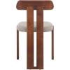 SAFAVIEH Home Collection – Cayde Mid-Century Modern Black Solid Wood Upholstered Dining Chair with Cream Boucle Seat (DCH8806E)(Grey/Walnut)