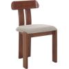 SAFAVIEH Home Collection – Cayde Mid-Century Modern Black Solid Wood Upholstered Dining Chair with Cream Boucle Seat (DCH8806E)(Grey/Walnut)