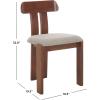 SAFAVIEH Home Collection – Cayde Mid-Century Modern Black Solid Wood Upholstered Dining Chair with Cream Boucle Seat (DCH8806E)(Grey/Walnut)
