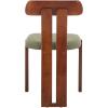 SAFAVIEH Home Collection – Cayde Mid-Century Modern Black Solid Wood Upholstered Dining Chair with Cream Boucle Seat (DCH8806E)(Sage/Walnut)