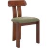 SAFAVIEH Home Collection – Cayde Mid-Century Modern Black Solid Wood Upholstered Dining Chair with Cream Boucle Seat (DCH8806E)(Sage/Walnut)