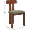 SAFAVIEH Home Collection – Cayde Mid-Century Modern Black Solid Wood Upholstered Dining Chair with Cream Boucle Seat (DCH8806E)(Sage/Walnut)