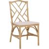 SAFAVIEH Home Collection – Chadale Rattan Dining Chair Set of 2, Natural & Cream Upholstered Seat, Coastal Boho Accent Chairs, Fully Assembled (SEA8037A)(Natural/Cream)