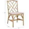 SAFAVIEH Home Collection – Chadale Rattan Dining Chair Set of 2, Natural & Cream Upholstered Seat, Coastal Boho Accent Chairs, Fully Assembled (SEA8037A)(Natural/Cream)