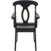 SAFAVIEH Home Collection – Hannelore Solid Wood Dining Arm Chair, Dark Oak Finish, Classic Transitional Seating Design (DCH6907A)(Black)