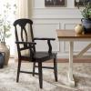 SAFAVIEH Home Collection – Hannelore Solid Wood Dining Arm Chair, Dark Oak Finish, Classic Transitional Seating Design (DCH6907A)(Black)
