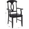 SAFAVIEH Home Collection – Hannelore Solid Wood Dining Arm Chair, Dark Oak Finish, Classic Transitional Seating Design (DCH6907A)(Black)