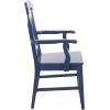 SAFAVIEH Home Collection – Hannelore Solid Wood Dining Arm Chair, Dark Oak Finish, Classic Transitional Seating Design (DCH6907A)(Dark Blue)