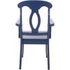 SAFAVIEH Home Collection – Hannelore Solid Wood Dining Arm Chair, Dark Oak Finish, Classic Transitional Seating Design (DCH6907A)(Dark Blue)