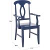 SAFAVIEH Home Collection – Hannelore Solid Wood Dining Arm Chair, Dark Oak Finish, Classic Transitional Seating Design (DCH6907A)(Dark Blue)