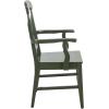 SAFAVIEH Home Collection – Hannelore Solid Wood Dining Arm Chair, Dark Oak Finish, Classic Transitional Seating Design (DCH6907A)(Dark Green)
