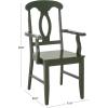SAFAVIEH Home Collection – Hannelore Solid Wood Dining Arm Chair, Dark Oak Finish, Classic Transitional Seating Design (DCH6907A)(Dark Green)