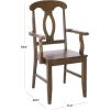 SAFAVIEH Home Collection – Hannelore Solid Wood Dining Arm Chair, Dark Oak Finish, Classic Transitional Seating Design (DCH6907A)(Dark Oak)