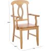 SAFAVIEH Home Collection – Hannelore Solid Wood Dining Arm Chair, Dark Oak Finish, Classic Transitional Seating Design (DCH6907A)(Light Oak)