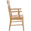 SAFAVIEH Home Collection – Hannelore Solid Wood Dining Arm Chair, Dark Oak Finish, Classic Transitional Seating Design (DCH6907A)(Light Oak)
