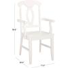 SAFAVIEH Home Collection – Hannelore Solid Wood Dining Arm Chair, Dark Oak Finish, Classic Transitional Seating Design (DCH6907A)(White)