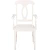 SAFAVIEH Home Collection – Hannelore Solid Wood Dining Arm Chair, Dark Oak Finish, Classic Transitional Seating Design (DCH6907A)(White)