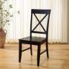 SAFAVIEH Home Collection – Ksenia X-Back Dining Side Chair, Solid Wood, Black Finish, Farmhouse Classic (DCH6902E)(Black)