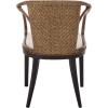 SAFAVIEH Home Collection – Kumi Brown Rattan Arm Chair with Ivory Seat Cushion, Coastal Modern Accent Seating, Fully Assembled (ACH4902A)(Brown/Ivory)