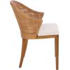 SAFAVIEH Home Collection – Mura Brown Rattan Accent Chair with Ivory Seat Cushion, Coastal Modern Seating, Fully Assembled (ACH4903A)(Honey/Ivory)