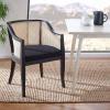 SAFAVIEH Home Collection – Rina Black Solid Wood Dining Chair with Cane Accents, Fully Assembled (DCH9501C)(Black / Natural)