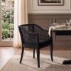 SAFAVIEH Home Collection – Rina Black Solid Wood Dining Chair with Cane Accents, Fully Assembled (DCH9501C)(Black)