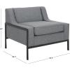 SAFAVIEH Home Collection – Somerled Grey Upholstered Accent Chair, Modern Design with Low Back, Black Metal Frame (ACH4528A)(Grey/Black)