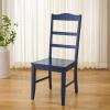 SAFAVIEH Home Collection – Svetlana Solid Wood Ladder Back Dining Side Chair, Classic Farmhouse Kitchen Seating, Dark Blue (DCH6904D)(Dark Blue)