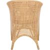 SAFAVIEH Home Collection – Taina Coastal Natural Rattan Accent Chair with Cushion, Barrel Back Design, Fully Assembled (ACH6534A)(Natural/White)