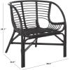 SAFAVIEH Home Collection – Valeriya Woven Rattan Arm Chair, Black Finish, Fully Assembled Accent Chair for Living Room or Bedroom, Modern Boho Style (ACH9903A)(Black)