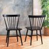 SAFAVIEH Home Collection – Winona Set of 2 Honey Windsor Farmhouse Dining Chairs, Spindle Back Wood Chairs, Classic Casual Seating (DCH8500K-SET2)(Black)