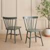SAFAVIEH Home Collection – Winona Set of 2 Honey Windsor Farmhouse Dining Chairs, Spindle Back Wood Chairs, Classic Casual Seating (DCH8500K-SET2)(Dusty Green)