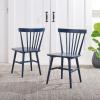 SAFAVIEH Home Collection – Winona Set of 2 Honey Windsor Farmhouse Dining Chairs, Spindle Back Wood Chairs, Classic Casual Seating (DCH8500K-SET2)(Navy)