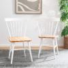 SAFAVIEH Home Collection – Winona Set of 2 Honey Windsor Farmhouse Dining Chairs, Spindle Back Wood Chairs, Classic Casual Seating (DCH8500K-SET2)(White / Natural)