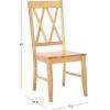 SAFAVIEH Home Collection – Yana Double X-Back Dining Side Chair, Solid Wood, Light Oak Finish, Classic Farmhouse Style (DCH6900B)(Light Oak)