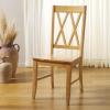 SAFAVIEH Home Collection – Yana Double X-Back Dining Side Chair, Solid Wood, Light Oak Finish, Classic Farmhouse Style (DCH6900B)(Light Oak)