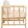 SAFAVIEH Home Collection Aisling Tropical White/Natural Accent Chair with Cushion (Fully Assembled)