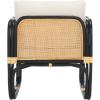 SAFAVIEH Home Collection Alybeth Tropical White/Black Accent Chair with Cushion (Fully Assembled)(White/Black)