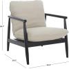 SAFAVIEH Home Collection Amias Modern Coastal Grey & Matte Black Accent Chair (Fully Assembled)(Grey/Matte Black)