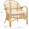 SAFAVIEH Home Collection Aragorn Tropical White/Natural Accent Chair with Cushion (Fully Assembled)(White/Natural)