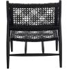 SAFAVIEH Home Collection Bandelier Natural Sungkai Solid Wood/Cognac Brown Leather Weave Accent Chair (Fully Assembled)(Black / Black)