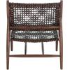 SAFAVIEH Home Collection Bandelier Natural Sungkai Solid Wood/Cognac Brown Leather Weave Accent Chair (Fully Assembled)(Brown / Brown)