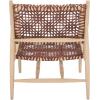 SAFAVIEH Home Collection Bandelier Natural Sungkai Solid Wood/Cognac Brown Leather Weave Accent Chair (Fully Assembled)(Cognac/Natural)