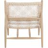 SAFAVIEH Home Collection Bandelier Natural Sungkai Solid Wood/Cognac Brown Leather Weave Accent Chair (Fully Assembled)(Light Natural / White)